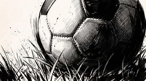 Black Ink Drawing of Soccer Ball