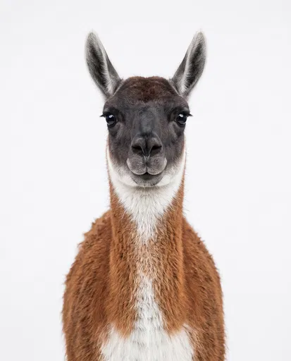 Studio Portrait of a Guanaco