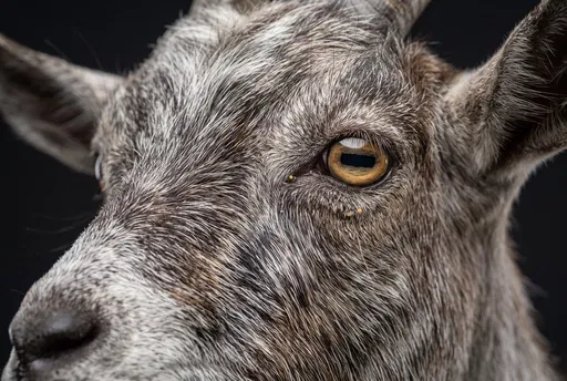 Macro Close-Up of Alpine Goat Face
