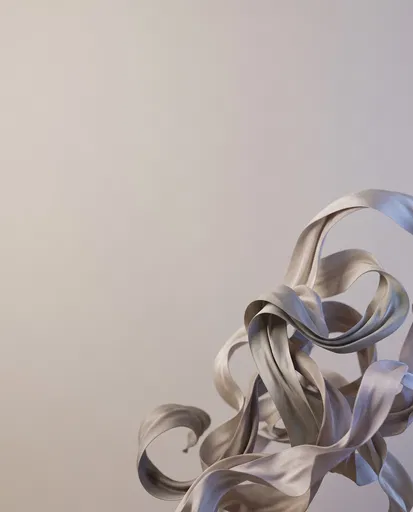 Floating Beige Silk Ribbons Background