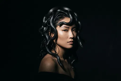 Dramatic Portrait of Modern Medusa