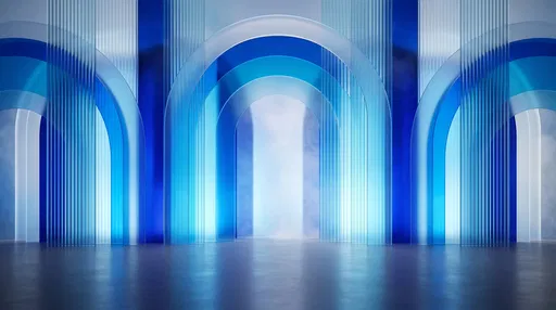 Blue Frosted Acrylic Arches Studio Background