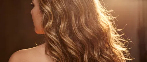 Warm Backlit Wavy Blonde Highlighted Hair