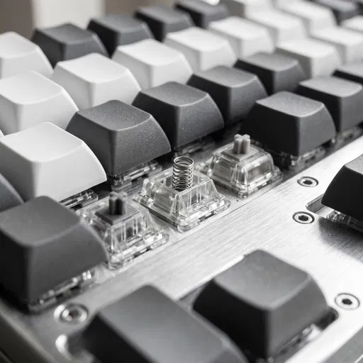 Macro Close-Up of Custom Mechanical Keyboard