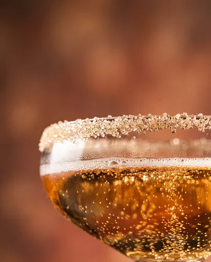 Sugar Rimmed Champagne Coupe Close Up