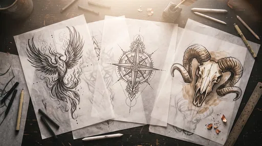 Tattoo Design Sketches on Vellum Paper