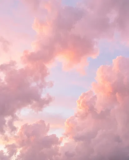 Soft Pink Pastel Dawn Clouds