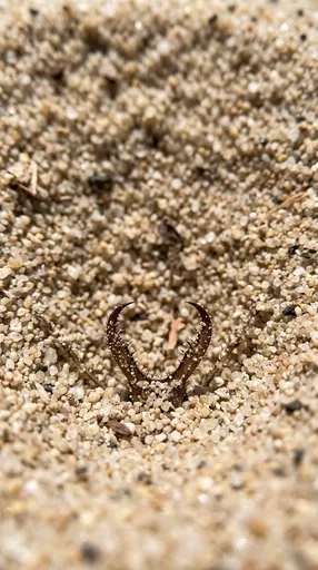 Macro Antlion Jaws in Sand Pit