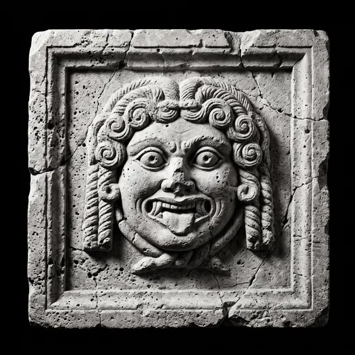 Archaic Limestone Gorgon Relief Metope