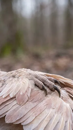 Macro Close-Up of Feathered Dinosaur Claws