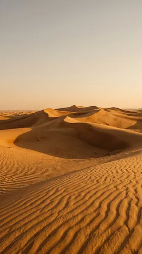 Golden Sand Dunes Under Clear Sky