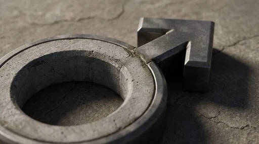 Concrete and Metal Male Gender Symbol