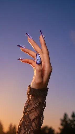 Hand With Blue Aura Nail Art