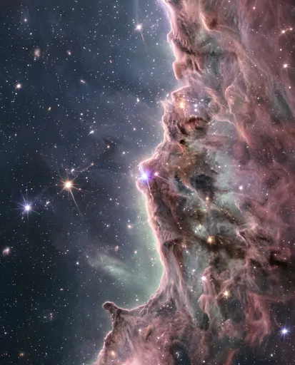 Glowing Interstellar Gas Pillars in Deep Space