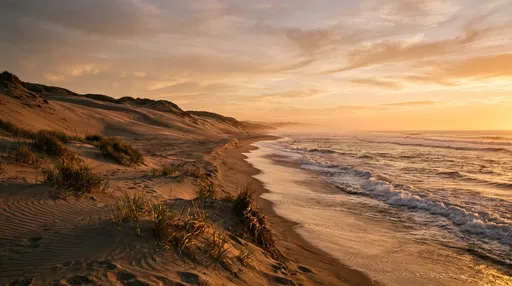 Coastal Sand Dunes at Golden Sunset