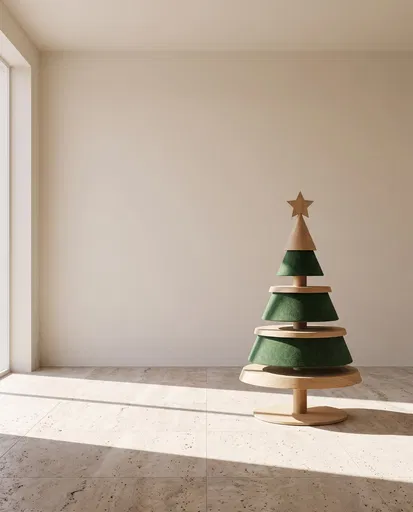 Minimalist Wooden and Felt Christmas Tree