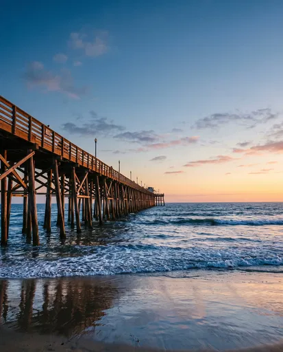 Wooden Ocean Pier at Sunset