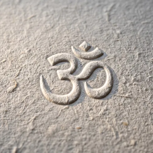 Embossed Om Symbol on Handmade Paper