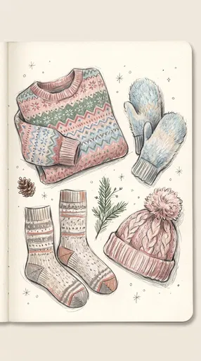 Pastel Winter Knitwear Sketchbook Illustration