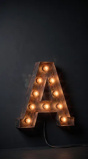 Vintage Iron Marquee Letter A Sign