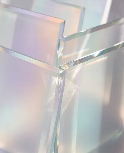 Layered Frosted Glass with Prism Light