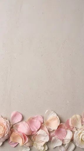 Pink and Cream Petals on Stone