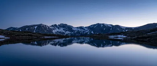 Alpine Lake Reflection at Blue Hour