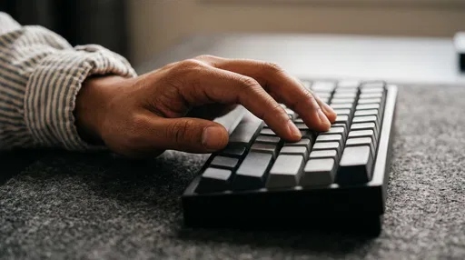 Hand Typing on Blank Mechanical Keyboard