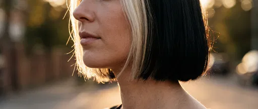 Two-Tone Blunt Bob Hairstyle in Sunlight