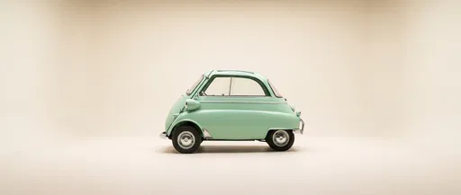 Vintage Mint Green Microcar Side Profile