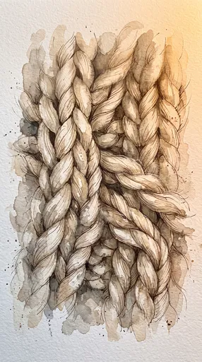 Watercolor Illustration of Chunky Knit Weave