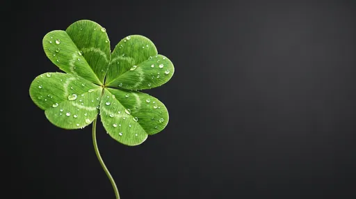 Four-Leaf Clover With Dew Drops