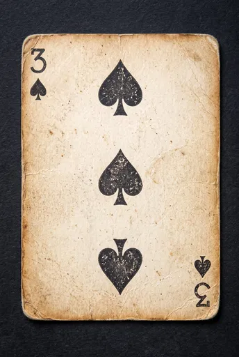 Antique Three of Spades Playing Card