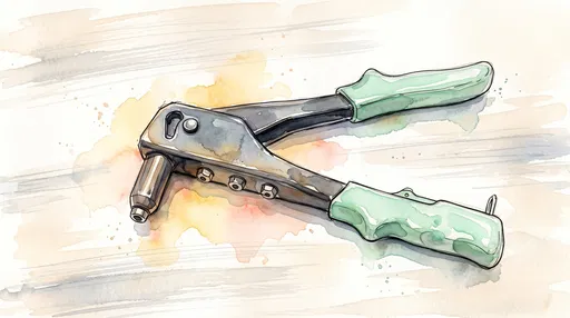 Watercolor Pop Rivet Gun Illustration