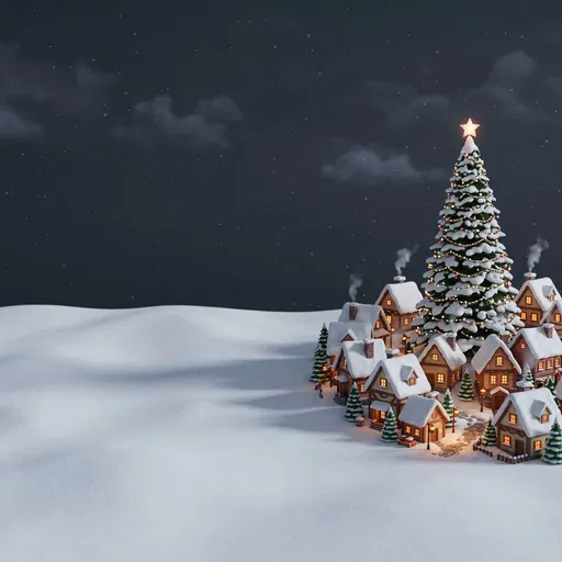 Miniature Festive Christmas Village Background