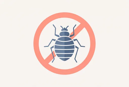 Minimalist Bed Bug Prohibition Sign Icon