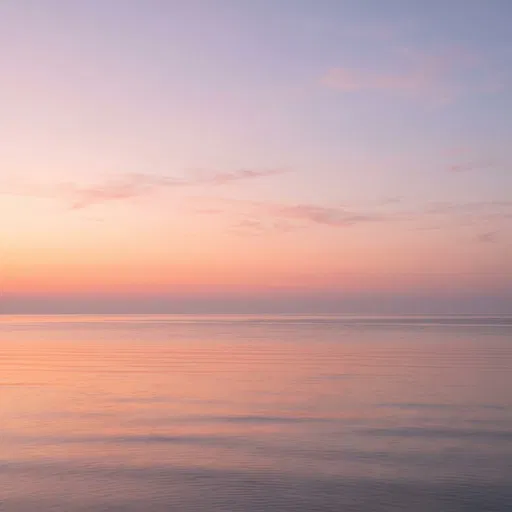 Pastel Pink and Orange Ocean Horizon