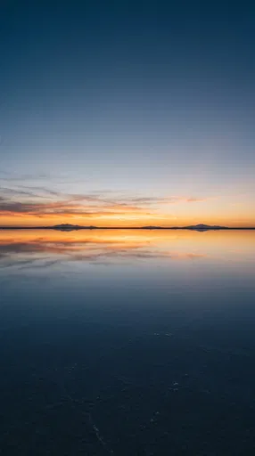 Flooded Salt Flat Sunset Reflection