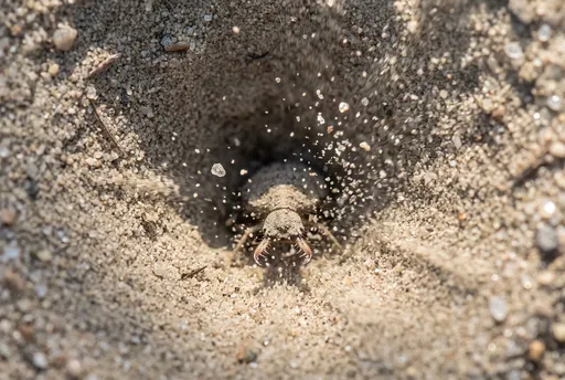 Macro Antlion Larva in Sand Pit