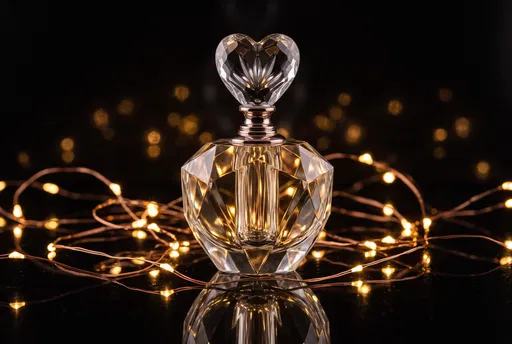 Crystal Perfume Bottle With Heart Stopper