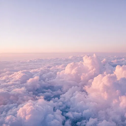 Pastel Pink and Lilac Clouds Aerial