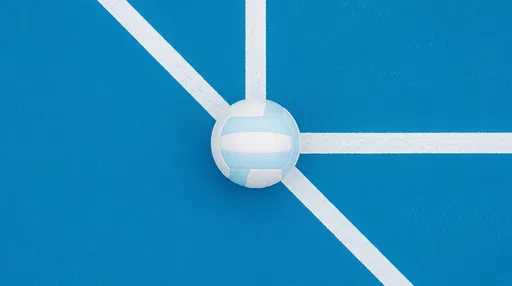 Top-Down Volleyball on Blue Court