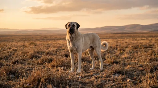 Turkish Kangal Dog in Golden Steppe