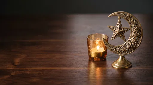 Brass Crescent Moon Ornament and Votive Candle