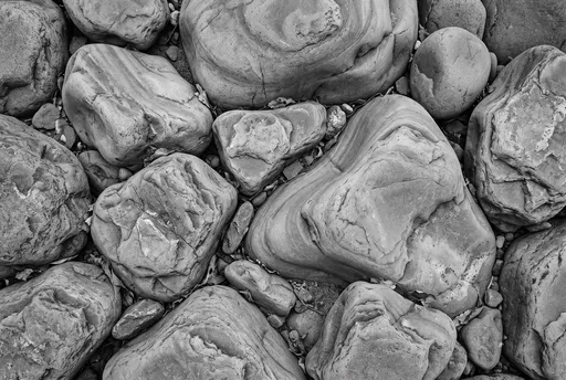 Monochrome Water-Sculpted Boulders Top View