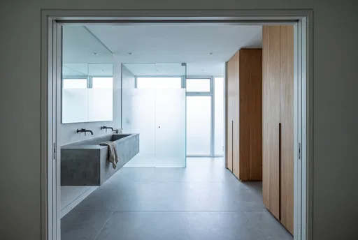 Minimalist Bathroom With Concrete Basin