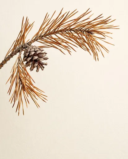 Dried Pine Branch with Pinecone