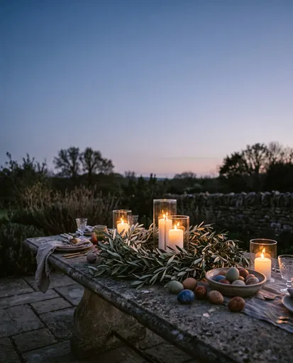 Outdoor Easter Table at Twilight