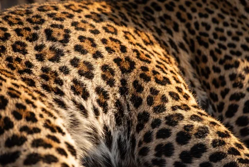 Close-Up of Golden Leopard Fur Rosettes