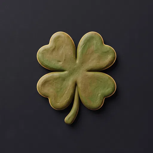 3D Clay Four Leaf Clover